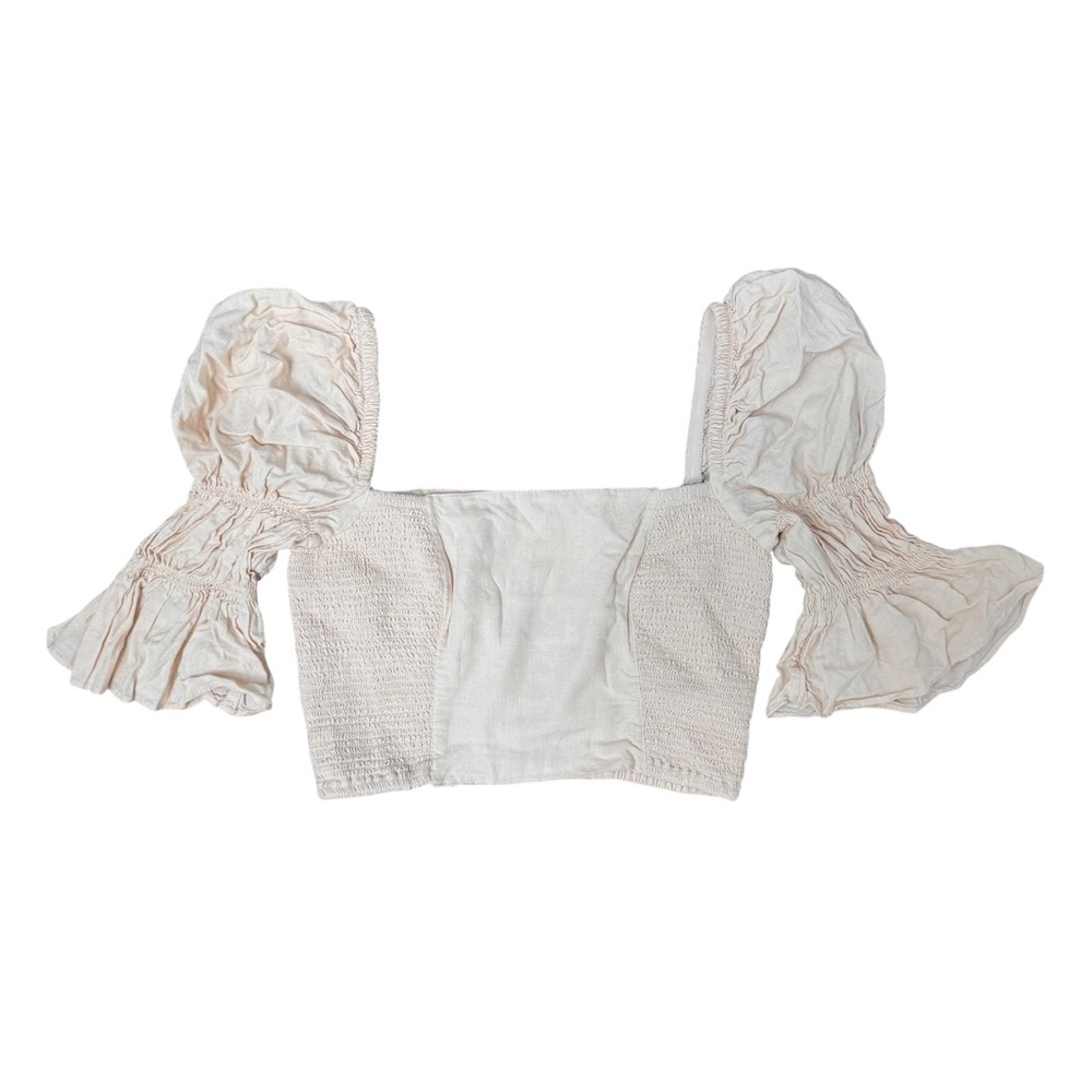 Urban Outfitters XS/S Cream Puff Sleeve Square Neck Crop Top
